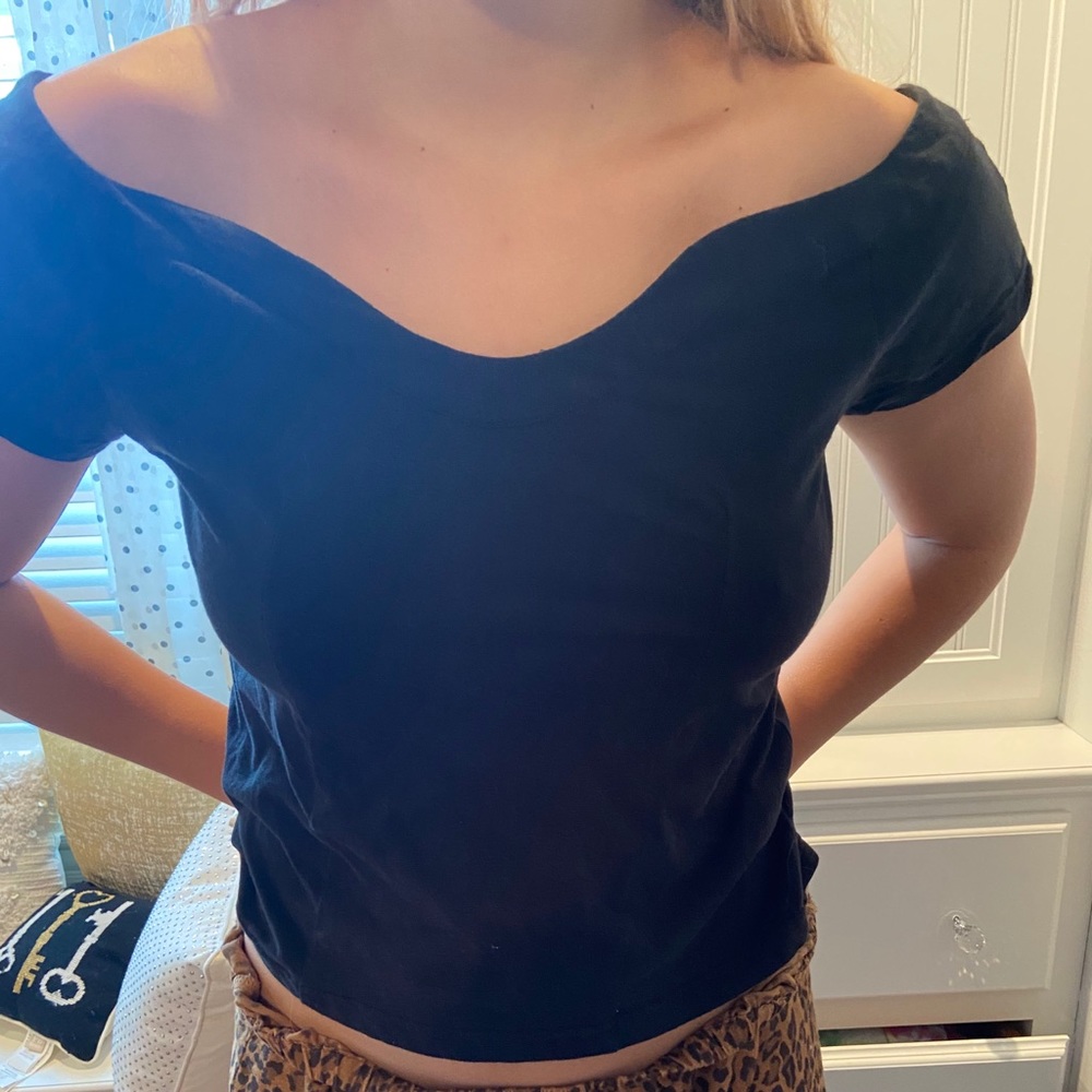 Free people black off shoulder tee